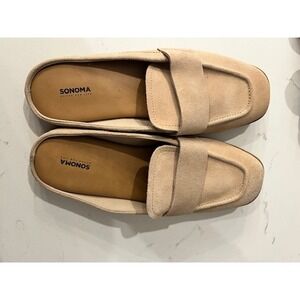 SONOMA Goods for Life Women's Tan Suede Loafer Mule Shoes Size 10 Medium